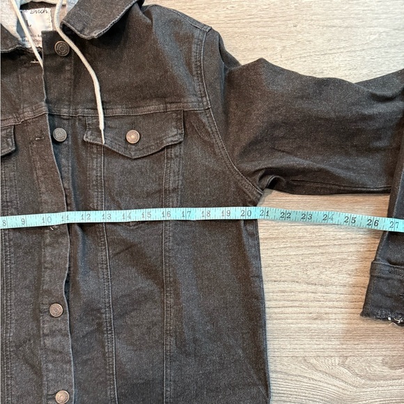 White Birch Black Jean Jacket with Hood NWOT - Picture 5 of 8